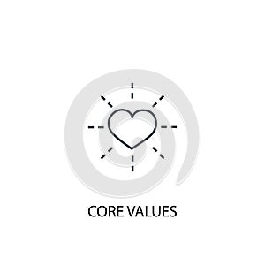 Core values concept line icon. Simple