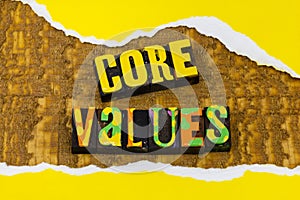 Core values ethics value honesty equality appreciation kindness
