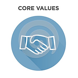 Core Values Icon with Handshake / Shaking Hands