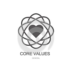 core values icon. Trendy core values logo concept on white background from General collection. Suitable for use on web apps,