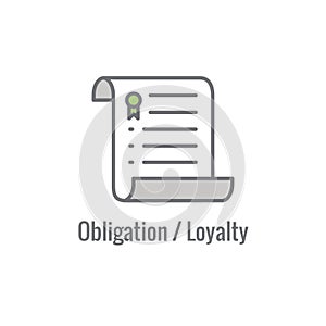 Core Values icon with value driven icon describing part of core values