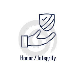 Core Values icon with value driven icon describing part of core values