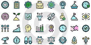 Core values icons set vector flat