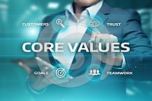 Core Values Responsibility Ethics Goals Company concept