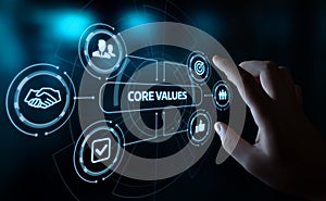 Core Values Responsibility Ethics Goals Company concept