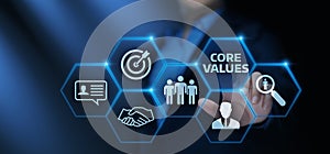 Core Values Responsibility Ethics Goals Company concept