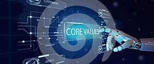 Core Values responsibility ethics goals innovation company with AI