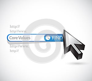 core values search bar sign