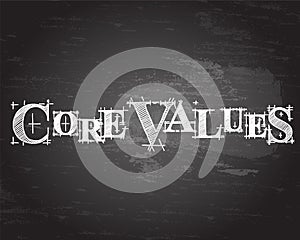 Core Values Word Blackboard