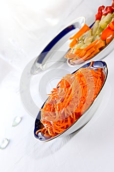 Corean carrot on plate photo