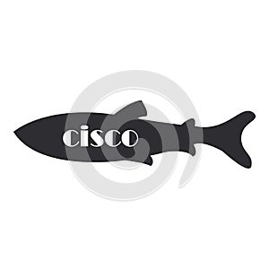 Coregonus albula vendance cisco fish black silhouette