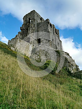 Corfe Castle ruins in Dorset