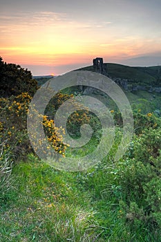 Corfe castle sunrise