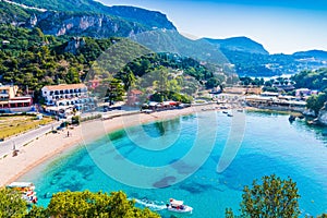 Corfu, Greece. View of Paleokastritsa beach, Corfu, Greece.