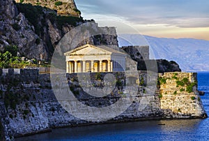 Corfu island , antique temple. Greece