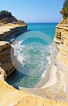 Corfu Island, Greece. The Channel of Love, Canal d`amour in Sida