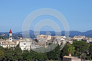 Corfu town cityscape Ionian island