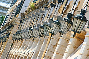 Corfu Town Liston square lights