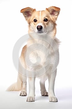 Corgi dog on white background