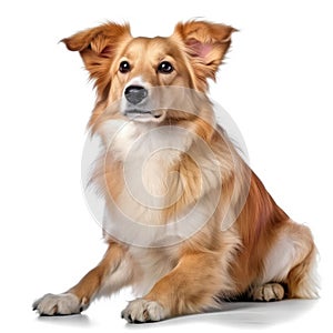 Corgi dog on white background