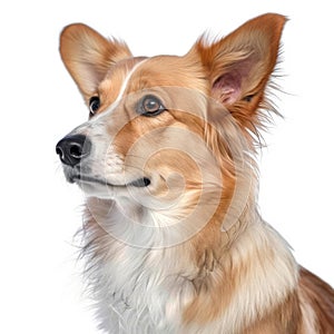 Corgi dog on white background