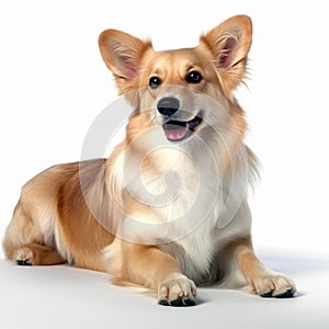 Corgi dog on white background