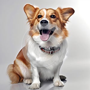 Corgi dog on white background