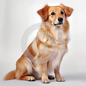 Corgi dog on white background