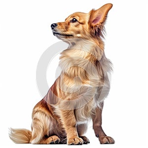 Corgi dog on white background