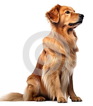 Corgi dog on white background