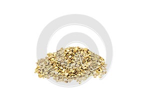 Coriander also known as cilantro seeds isolated on white background