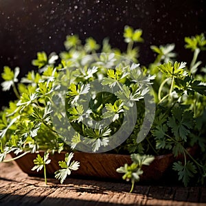 Coriander, fresh herbs leaves seasoning for cooking ingredient