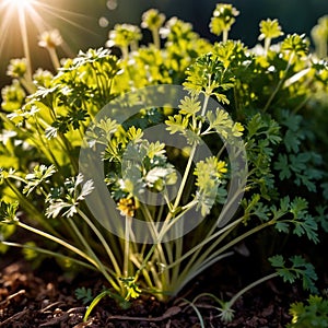 Coriander, fresh herbs leaves seasoning for cooking ingredient