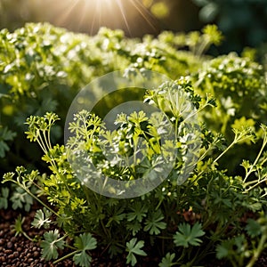 Coriander, fresh herbs leaves seasoning for cooking ingredient