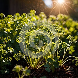 Coriander, fresh herbs leaves seasoning for cooking ingredient