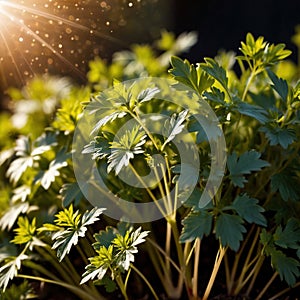 Coriander, fresh herbs leaves seasoning for cooking ingredient