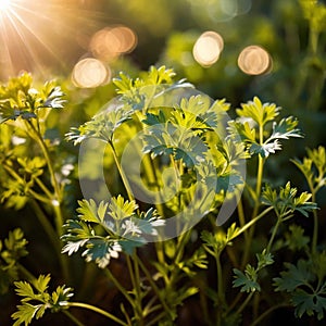 Coriander, fresh herbs leaves seasoning for cooking ingredient