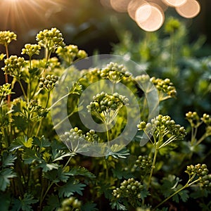 Coriander, fresh herbs leaves seasoning for cooking ingredient