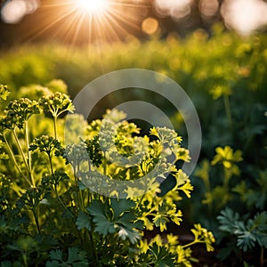 Coriander, fresh herbs leaves seasoning for cooking ingredient