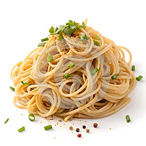 coriander noddle on white back ground