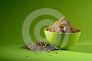 Coriander seeds and Powdered coriander