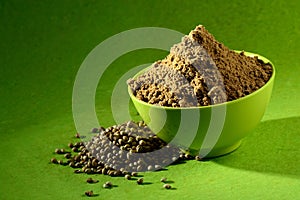 Coriander seeds and Powdered coriander