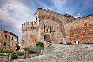 Corinaldo, Ancona, Marche, Italy: view of the medieval city walls