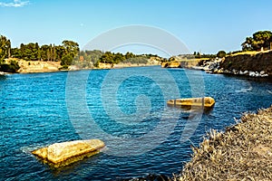 The Corinth Canal is a canal that connects the Gulf of Corinth with the Saronic Gulf in the Aegean Sea.