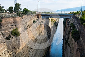 The Corinth canal Isthmus of Corinth in Greece