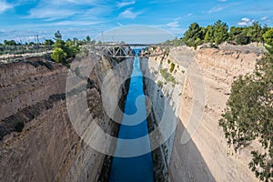 The Corinth canal Isthmus of Corinth in Greece