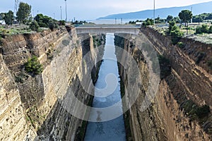 Corinth Canal in Isthmus of Corinth, Greece