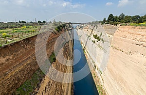 Corinth canal, Peloponnese, Greece