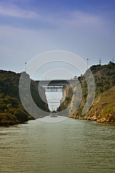 Corinth Canal, tidal waterway across the Isthmus of Corinth in Greece, joining the Gulf of Corinth with the Saronic Gulf