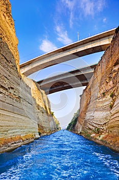 Corinth channel in Greece photo